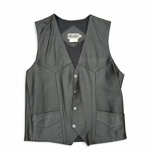 Sonia Vintage 100% leather biker vest